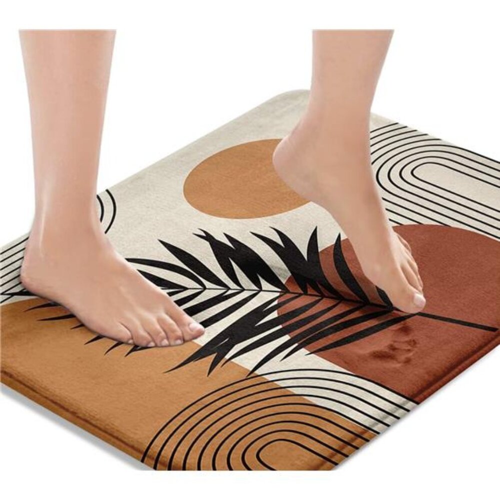 Boho Mid Century Bath Mat for Bathroom Bathroom Mats Rugs